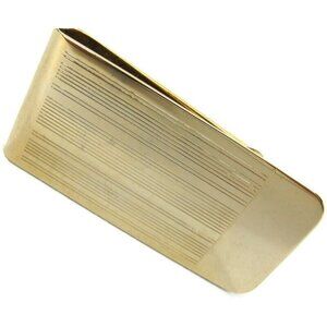 Vintage Engravable Gold Tone Money Clip Men Wallet ID Credit Card Holder